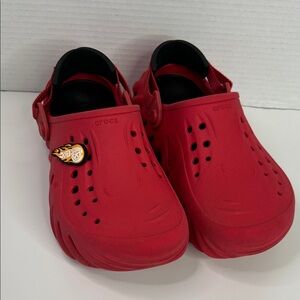 Crocs Red Echo Clogs J6 Kids Chunky Lug Sole